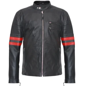 Red Hybrid Fight Club Mayhem Leather Jacket