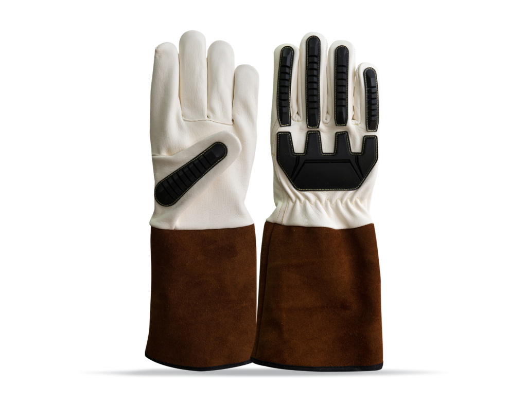 GOATSKIN LEATHER TPR IMPACT GLOVE .